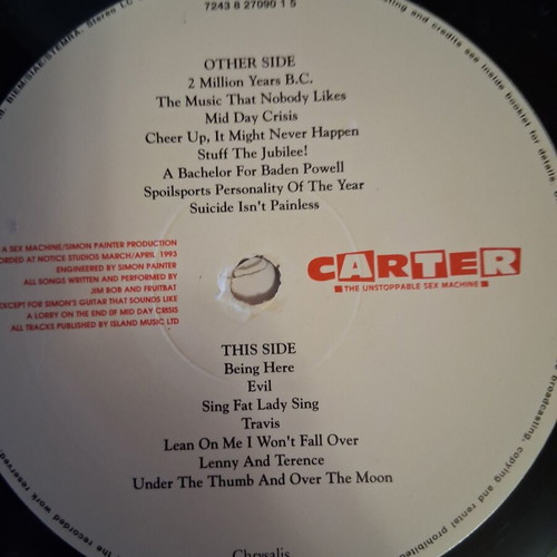Carter The Unstoppable Sex Machine Post Historic Monsters vinyl album