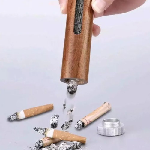 Portable Car Ashtray with Wooden Holder new