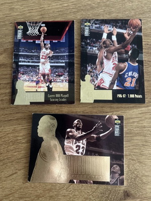 1995-96 Collectors Choice Michael Jordan Cards Lot used, 3 pieces