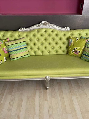 Light green sofa 2.13m length, 73cm width, 94cm height