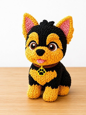 Yorkshire dog figure crochet style