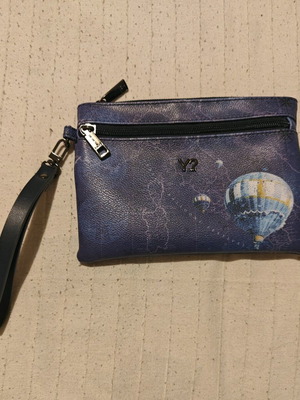 Y Not? Wristlet clutch new, white and blue