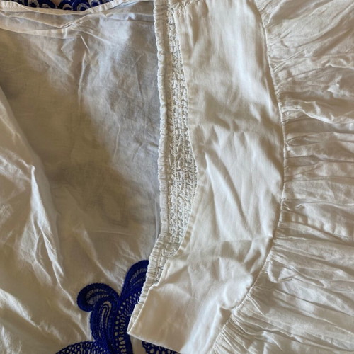 Zara set XS/S blouse and skirt with blue embroidery