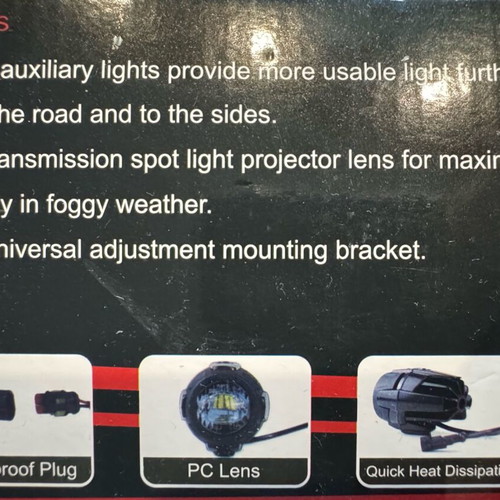 Led Motorcycle Fog Lights 40W 4000Lm White New