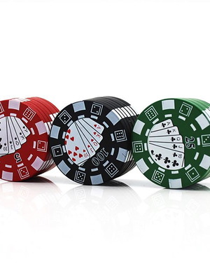 Metal grinder new, poker model with magnet, 3 colors