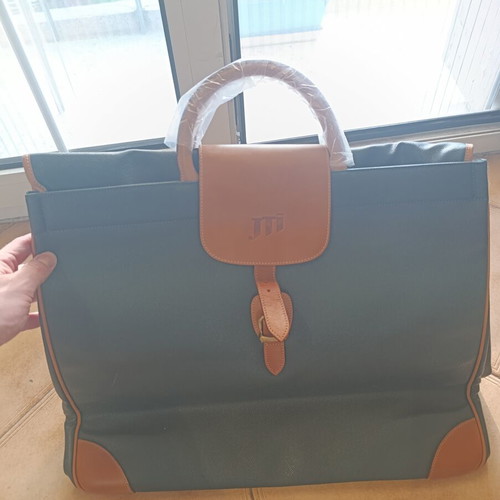 JTI Leather Professional Handbag new, dark green with vintage details