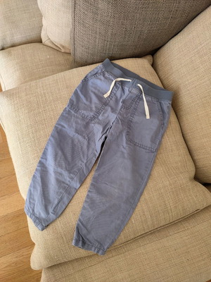 Carter's pants for 3-year-old girl, 100% cotton, grey blue with heart design