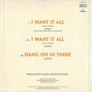 Queen I Want It All vinyl record used, rock