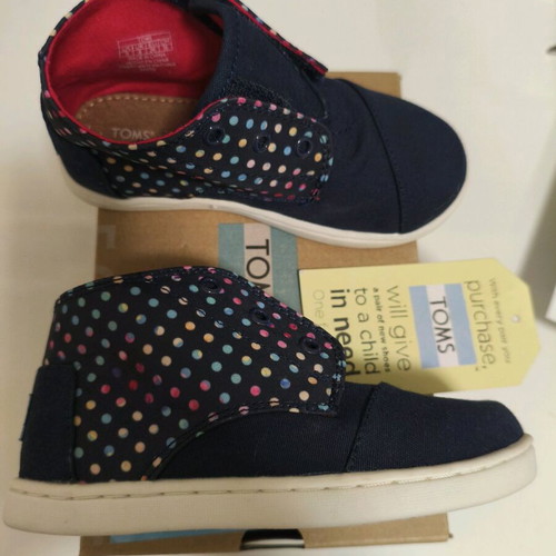 Toms Paseo Mid kids shoes new, blue, size 26