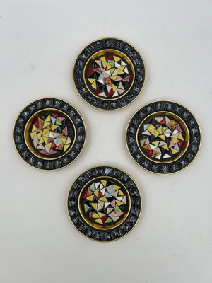 Mid-Century Modern decorative coasters set of 4 with mosaic