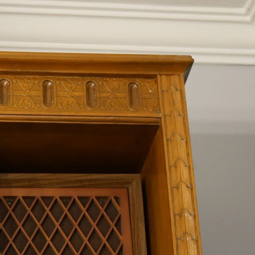 Βιβλιοθήκη χειροποίητη ξύλινη σκαλιστή μεταχειρισμένη
