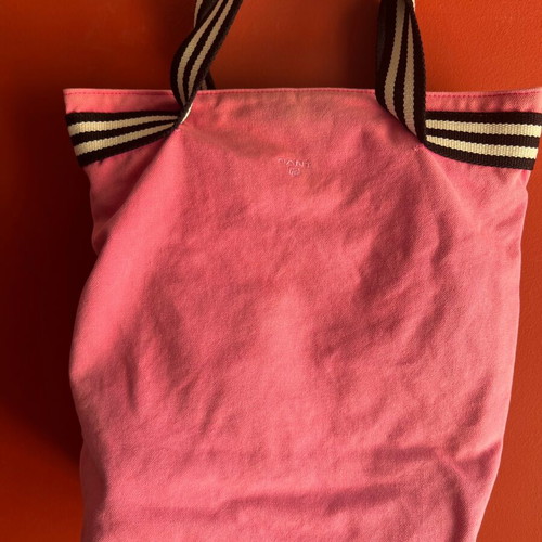 Gant bag large size, used, canvas pink/fuchsia with white/black handles