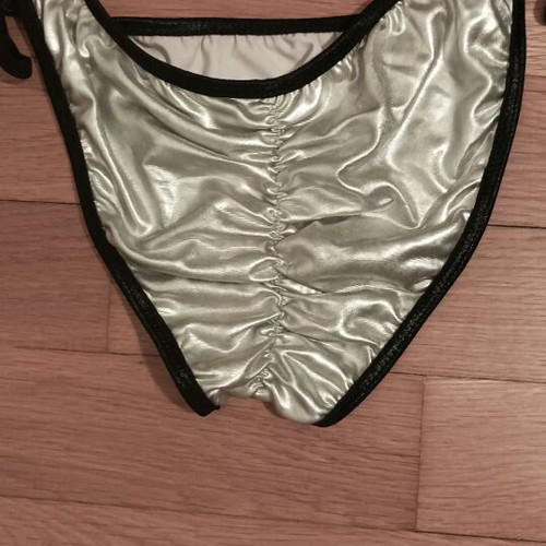 Underwear set, black and silver, size XS