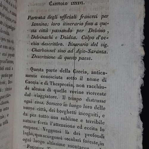 Italian travel book by Pouqueville used, 1829 Epirus
