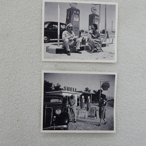 Shell 1955 Greek gas station photo reprints, set of four, used