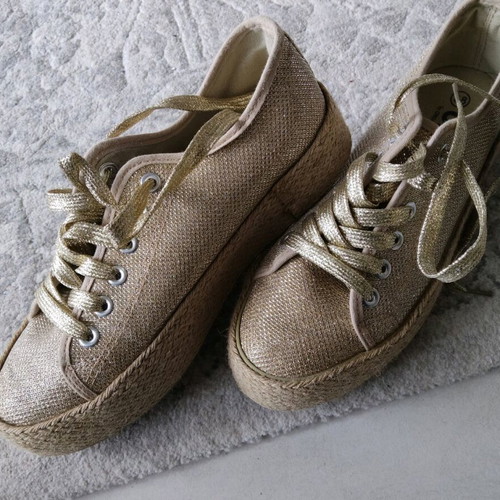 Women's espadrilles used, size 38, gold color
