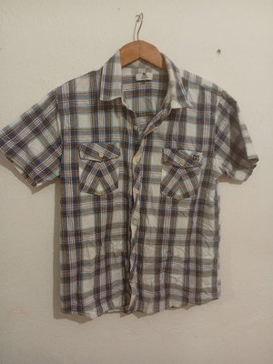 DC short sleeve men's plaid shirt, multicolor, size M