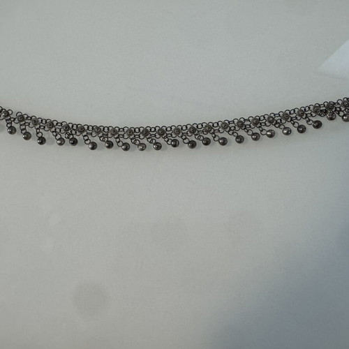 Boho anklet with dangling charms and bells, silver tone, like new