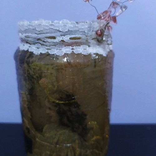 Decorative Christmas Vase Handmade with Decoupage Technique