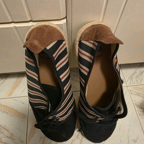 Gios Eppo fabric espadrilles like new, blue striped, size 45