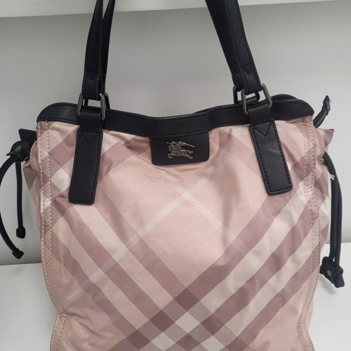 Burberry tote bag like new, pink nylon and leather