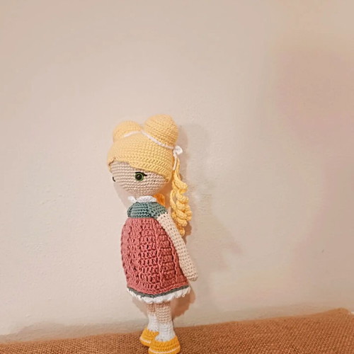 Knitted doll handmade, new