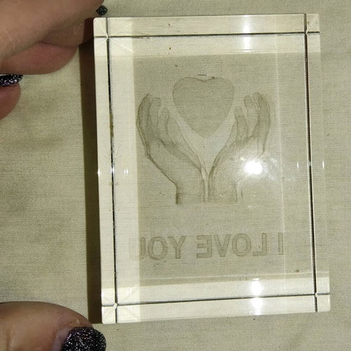 Crystal decorative table piece like new with laser engraving