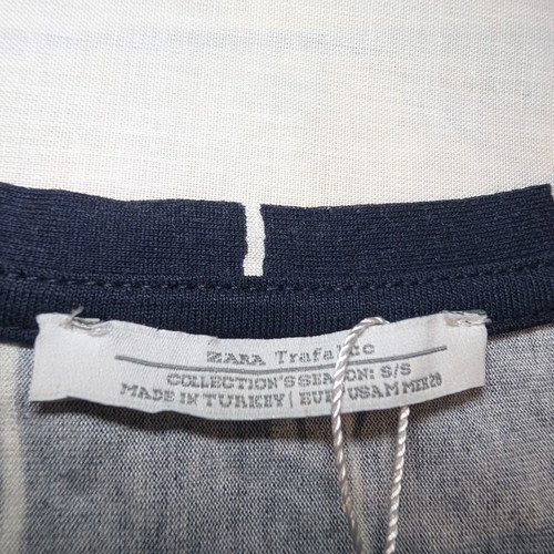 Zara Trafaluc Striped T-Shirt Size M New Navy Blue