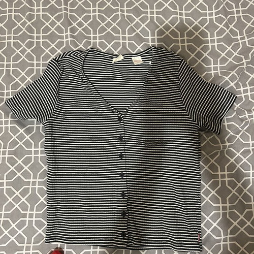 Levi's top, white and grey, size S