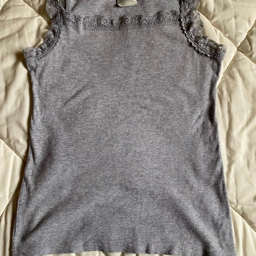 Blue motion grey women's vest size M like new with lace details