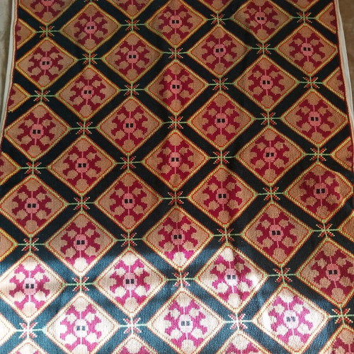 Embroidered antique sofa cover like new