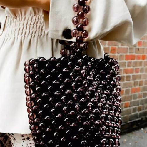 Beaded bag 16x20 new, purple color