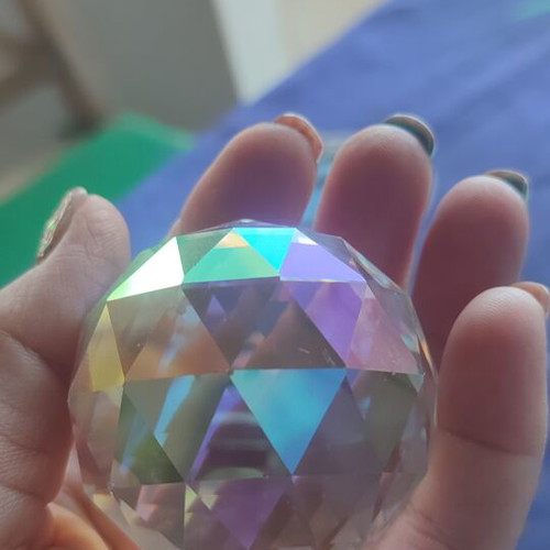 Crystal decorations like new with hole for hanging