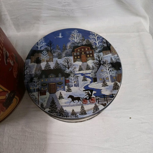 Metal Christmas boxes used, set of 2 pieces