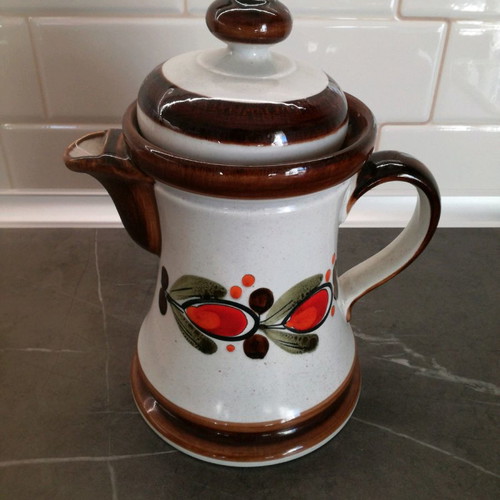 Hand-painted kitchen set used, 17 pieces, ceramic from Germany