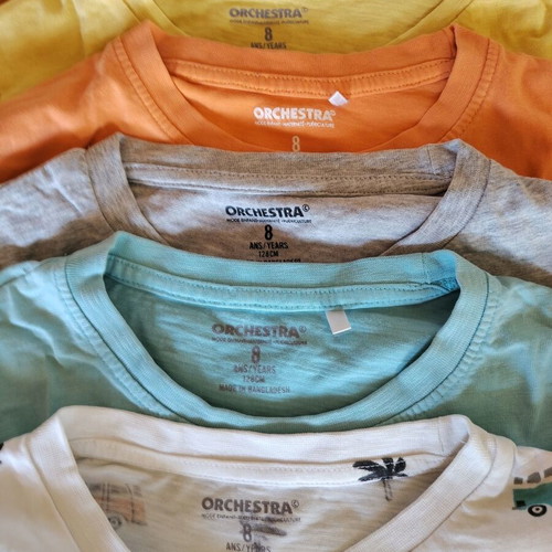 Orchestra t-shirt set for boys 7-8 years used, 5 pcs plus Mandarino shirt