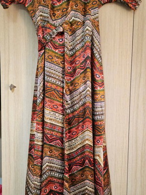 Women's luxury kimono maxi rayon dress new pink orange