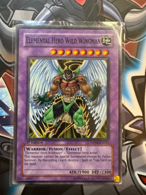 Elemental Hero Wild Wingman Yu-Gi-Oh! card used, collectible
