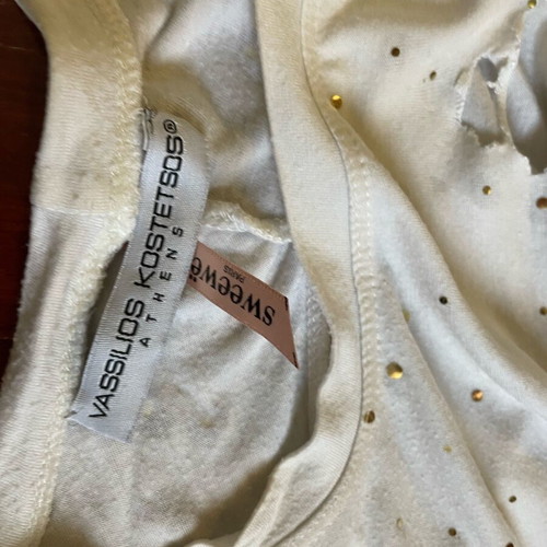 Vassilios Kostetsos white tshirt with gold details and star, like new, one size