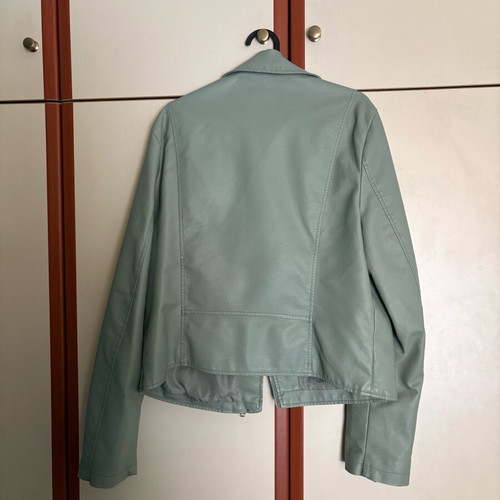 Pink Woman leather jacket used, green, size L