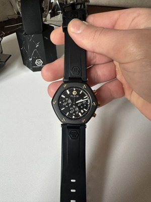 Philipp Plein The Hexagon Chrono ρολόι μεταχειρισμένο, μαύρο, ανδρικό