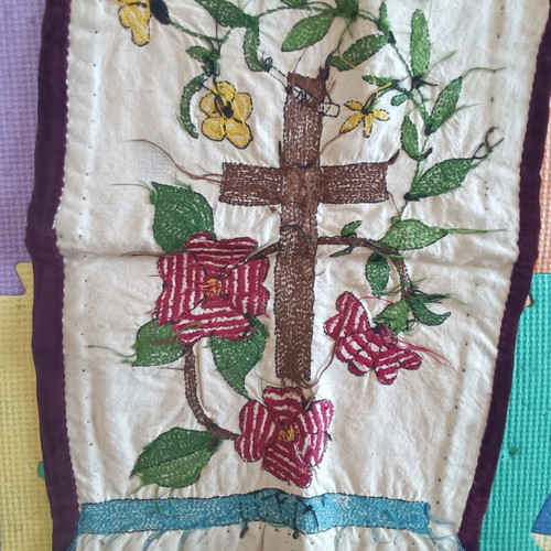 Embroidered handmade cross from 1930 new