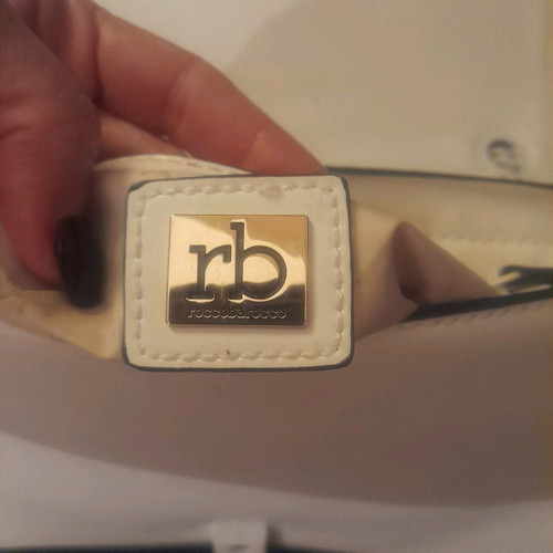 Roccobarocco leather shoulder bag like new, white