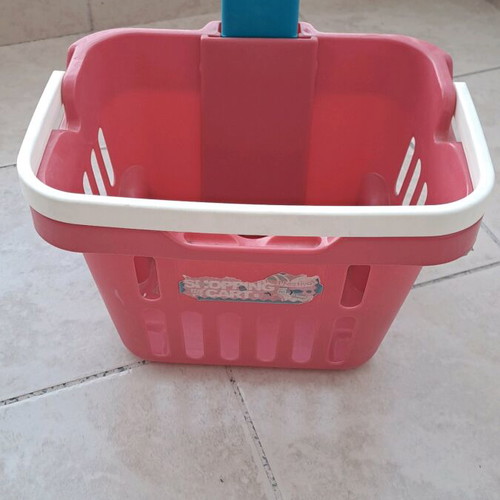 Toy basket with wheels and bucket used