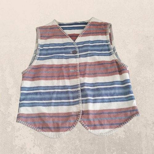 Retro cotton vest used, colorful, size M-L by Marks & Spencer