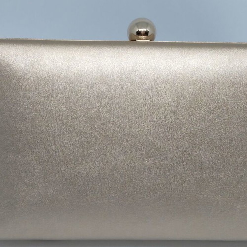 Clutch bag champagne color new, 20 x 12 cm