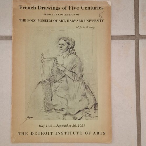 Vintage French Drawings of Five Centuries Exhibition Brochure used