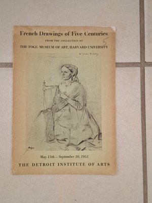 Vintage French Drawings of Five Centuries Exhibition Brochure used