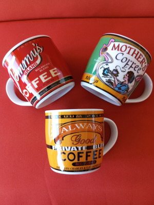 Tea cups new, set of 3 large