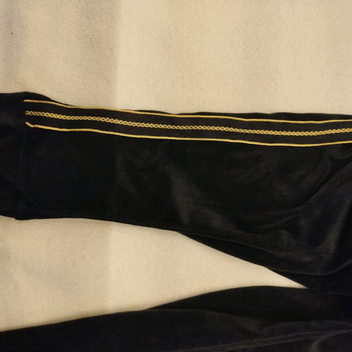 Elegant velour tracksuit set Benissimo like new, black with gold stripes